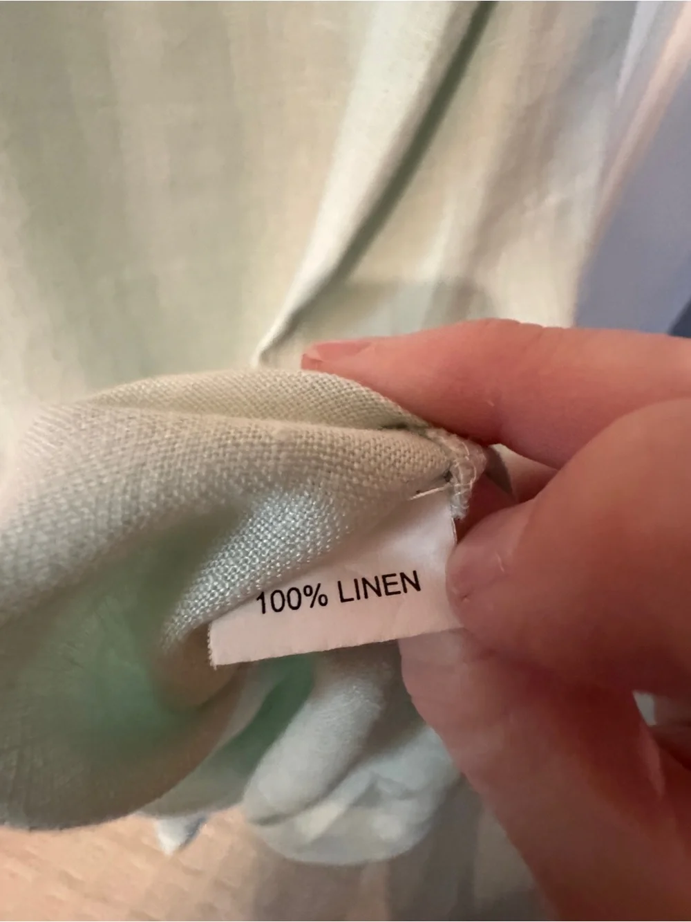 Dolma Linen V-neck Maxi Dress Muted Mint Adjustable Spaghetti Straps Size Medium - Picture 5 of 6